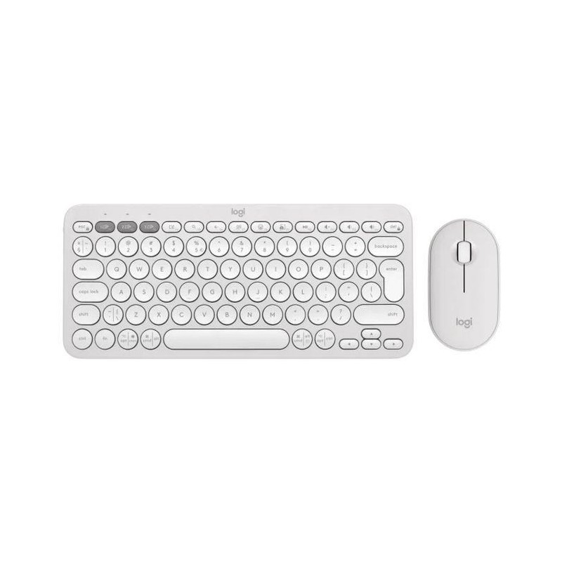 Zestaw bezprzewodowy klawiatura + mysz Logitech Pebble 2 Combo biały