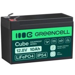 Green Cell CUBE LiFePO4 10Ah 12.8V 128Wh lithium-iron-fosforan bateria do power i oświetlenie awaryjne, panele sterujące