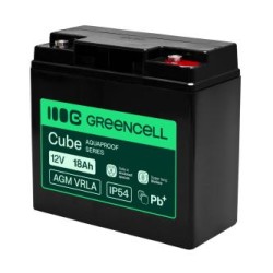 Greencell AGM VRLA 12V 18Ah maintenance-free bateria do cash registers, zabawek, kamery (181x77x167mm)