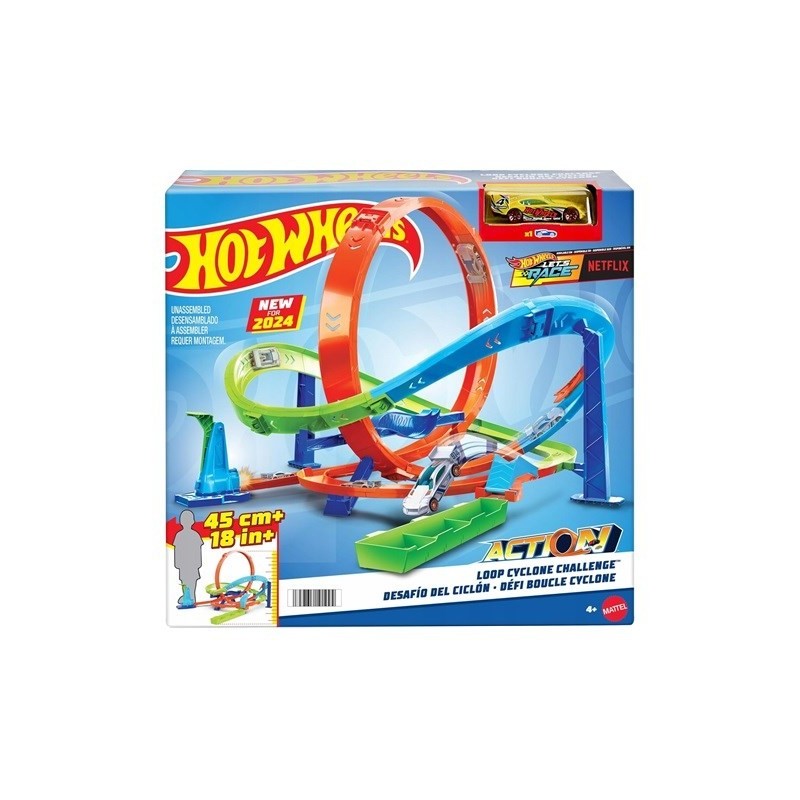 Hot Wheels Action Zestaw Zakręcone tornado Loop Cyclone Challenge HTK16 MATTEL