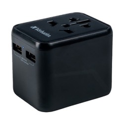 Verbatim, Adapter podróżny World-to-World Verbatim UTA-01 USB-A, czarny, 12 W