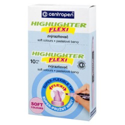 Centropen, zakreślacz 8542, różowy, 10szt, 1-5mm, z super elastyczną końcówką, cena za 1 szt