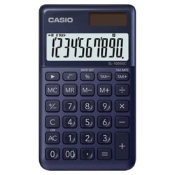 Casio Kalkulator SL 1000 SC NY, niebieska, 10 miejsc, podwójne zasilanie