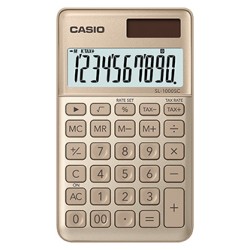 Casio Kalkulator SL 1000 SC GD, złota, kieszonkowy, 10 miejsc