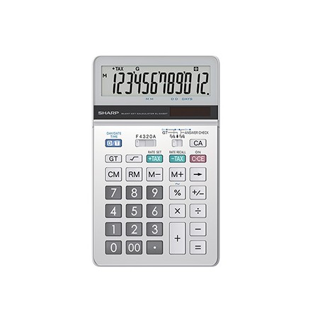 Sharp Kalkulator EL-342DT, biała, biurkowy, 12 miejsc