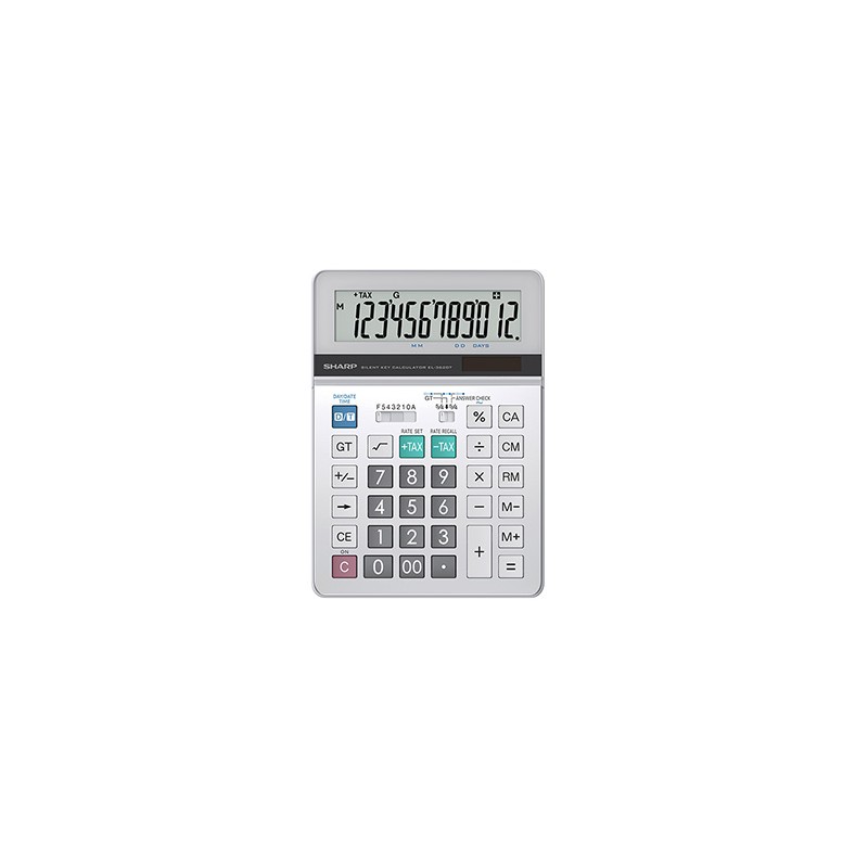 Sharp Kalkulator EL-362DT, biała, biurkowy, 12 miejsc