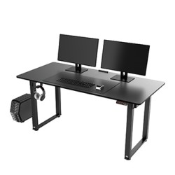 ULTRADESK UPLIFT Biurko 160X75 cm, 72-118 cm, czarno-czarny