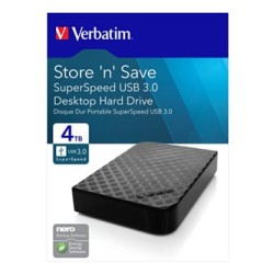 Verbatim zewnętrzny dysk twardy, Store N Save, 3.5", USB 3.0 (3.2 Gen 1), 4TB, 4000GB, 47685, czarny