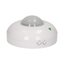 PIR motion sensor 230V 50Hz, 6m, max. 1200W, biała, ORNO, 360°, IP20, podczerwień