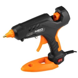 Pistolet na klej zestaw i 12 szt wkładów klejowych 11mm, 60/100W, NEO TOOLS 17-100, 3 chrániče na prsty, látkové pouzdro