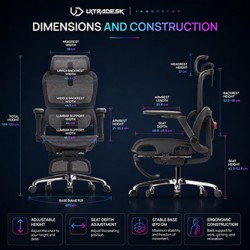 Ultradesk INNOVATOR Ergonomiczny fotel biurowy, czarne