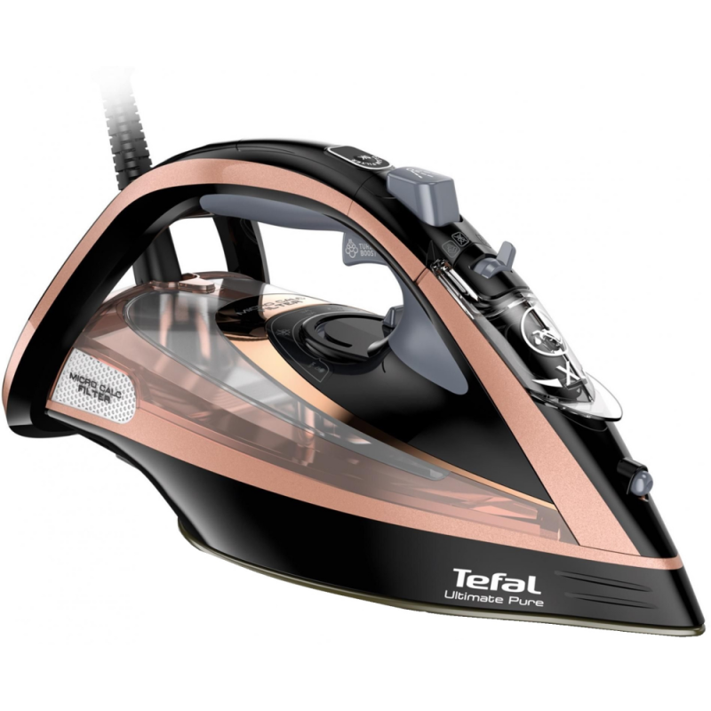 Żelazko parowe TEFAL FV9845E0 Ultimate Pure (3200W /Czarno-złoty)