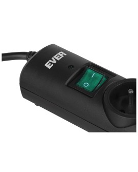 Listwa przeciwprzepięciowa Ever OPTIMA 1,5m (6 x UTE 10 A kolor czarny) (T/LZ08-OPT015/0000)
