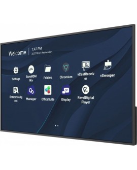 Viewsonic CDE4330 signage display 109,2 cm (43") Wi-Fi 450 cd/m2 4K Ultra HD Czarny Ekran dotykowy Procesor wbudowany Android 11