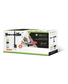 TECHLY PODWÓJNY UCHWYT BIURKOWY LED/LCD 13-27 CALI