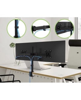 TECHLY PODWÓJNY UCHWYT BIURKOWY LED/LCD 13-27 CALI