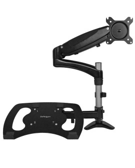 StarTech.com ARMUNONB uchwyt / stojak do monitorów 68,6 cm (27") Biurko Aluminium, Czarny
