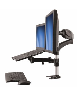 StarTech.com ARMUNONB uchwyt / stojak do monitorów 68,6 cm (27") Biurko Aluminium, Czarny