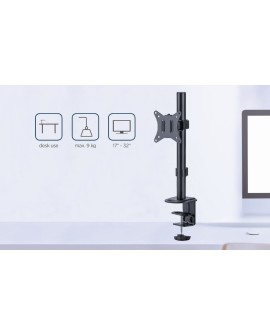 GEMBIRD BIURKOWE REGULOWANE RAMIĘ NA MONITOR 17"-32", DO 9 KG