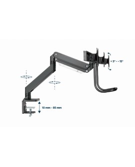 GEMBIRD BIURKOWE REGULOWANE RAMIĘ/UCHWYT NA 3 MONITORY 17-27, VESA 100X100MM, DO 6 KG