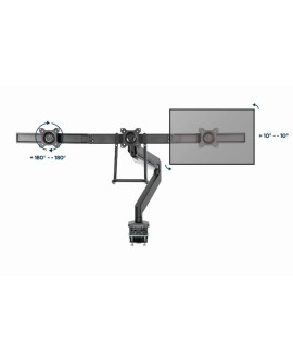 GEMBIRD BIURKOWE REGULOWANE RAMIĘ/UCHWYT NA 3 MONITORY 17-27, VESA 100X100MM, DO 6 KG