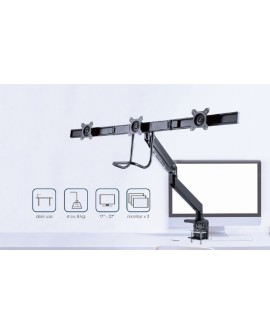 GEMBIRD BIURKOWE REGULOWANE RAMIĘ/UCHWYT NA 3 MONITORY 17-27, VESA 100X100MM, DO 6 KG