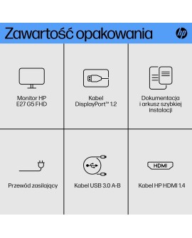 MONITOR HP LED 27" E27 G5 (6N4E2AA)