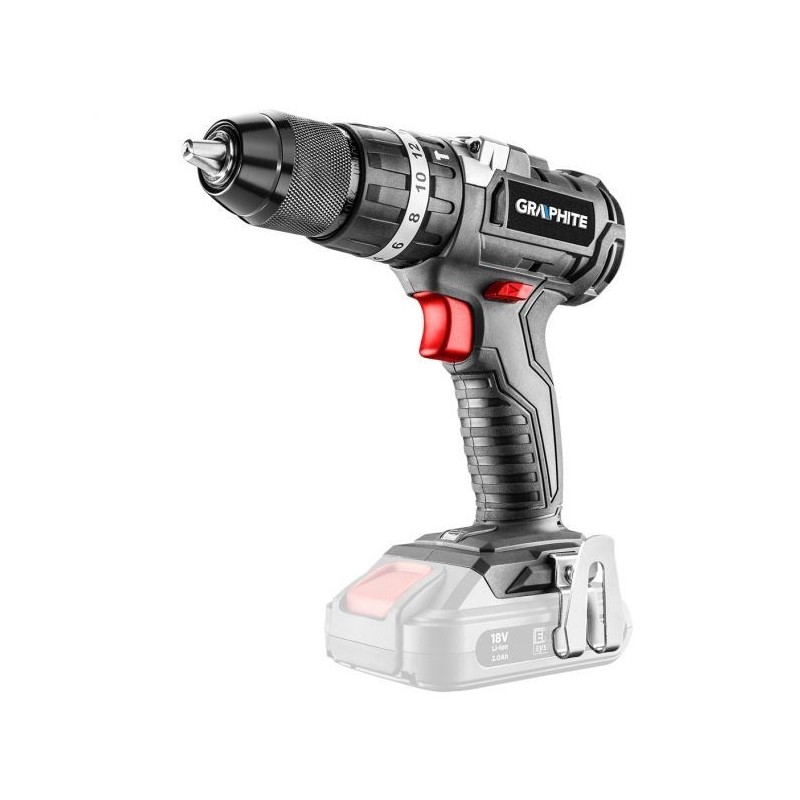 Wiertarko-wkrętarka akumulatorowa bezszczotkowa z udarem Energy+ 18V, Li-Ion, bez akumulatora, 58G020 Graphite