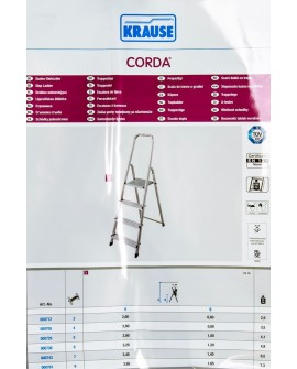 CORDA Drabina domowa aluminiowa 4 stopnie 000705 KRAUSE