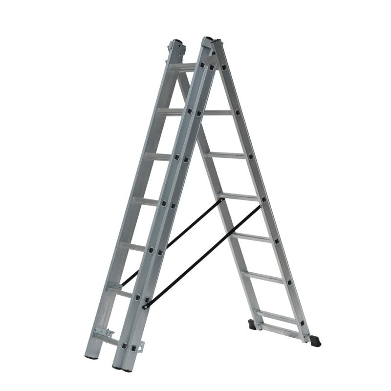 AWTOOLS DRABINA ALUMINIOWA 3x11 STOPNI 150KG ADAPATACJA NA SCHODY