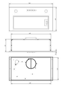 Okap podszafkowy wkład do zabudowy AKPO WK-7 MICRA 60 CZARNY (530mm kolor czarny)