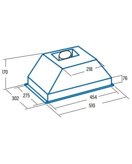 CATA Hood G-45 X Canopy, Energy efficiency class E, Width 51 cm, 390 m3/h, Slider control, LED, Inox