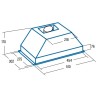 CATA Hood G-45 X Canopy, Energy efficiency class E, Width 51 cm, 390 m3/h, Slider control, LED, Inox