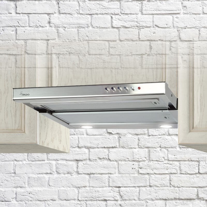 Okap podszafkowy teleskopowy AKPO WK-7 LIGHT 60 INOX (600mm front stal nierdzewna)