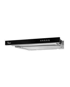 Okap teleskopowy AKPO WK-7 LIGHT GLASS 50 INOX CZARNY (500mm kolor inox, front czarne szkło) (WYPRZEDAŻ)
