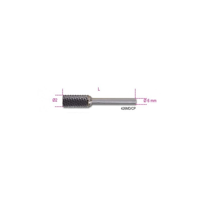 BETA PILNIK OBROTOWY Z WĘGLIKA SPIEKANEGO, WALCOWY 12 x 25 mm, TRZPIEŃ 6mm 426MD/CP12