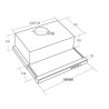 Okap teleskopowy AKPO WK-7 LIGHT GLASS 50 INOX CZARNY (500mm kolor inox, front czarne szkło) (WYPRZEDAŻ)