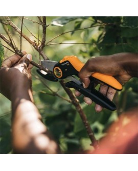 Fiskars Plus PowerLever Nożyce ogrodowe Kowadło Czarny, Pomarańczowy
