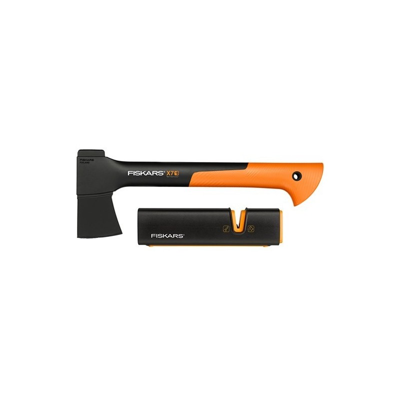 FISKARS SIEKIERA X7 - XS + OSTRZAŁKA XSHARP SET