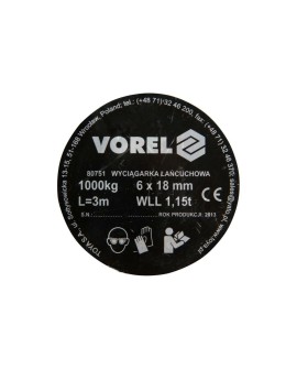 VOREL PRZYCIĄGARKA ŁAŃCUCHOWA 1T 80751