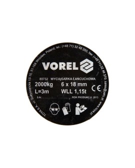 WCIĄGARKA ŁAŃCUCHOWA 2000KG VOREL 80752