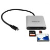 StarTech.com FCREADU3C czytnik kart USB 3.2 Gen 1 (3.1 Gen 1) Type-C Czarny, Srebrny