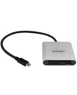 StarTech.com FCREADU3C czytnik kart USB 3.2 Gen 1 (3.1 Gen 1) Type-C Czarny, Srebrny