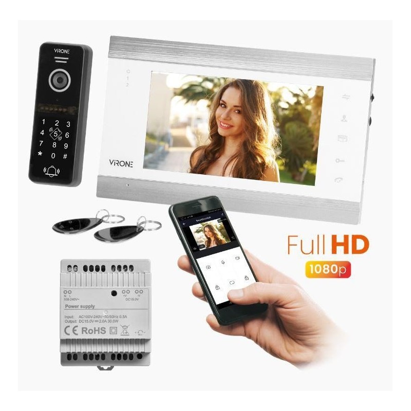 WIDEODOMOFON WI-FI VIRONE VDP-61FHDZD/W TUYA