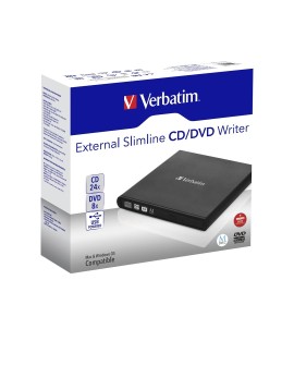 Verbatim Slimline CD/DVD dysk optyczny DVD-RW Czarny