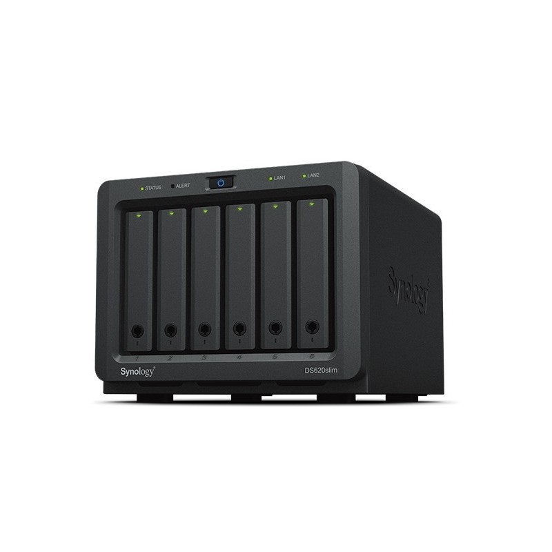NAS Synology DS620slim Tower 6x (2.5" SATA HDD) Intel Celeron J3355 2GB DDR3L (max. 6GB), 2x 1GbE RJ-45