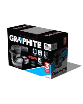 Szlifierka mimośrodowa 450W Graphite tarcza 125/150mm z walizką