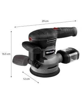 Szlifierka mimośrodowa 450W Graphite tarcza 125/150mm z walizką