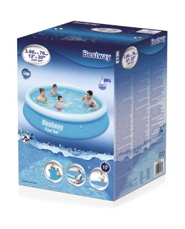 Bestway Fast Set 57273 basen zewnętrzny naziemny Basen nadmuchiwany W kształcie okręgu 5377 l Niebieski