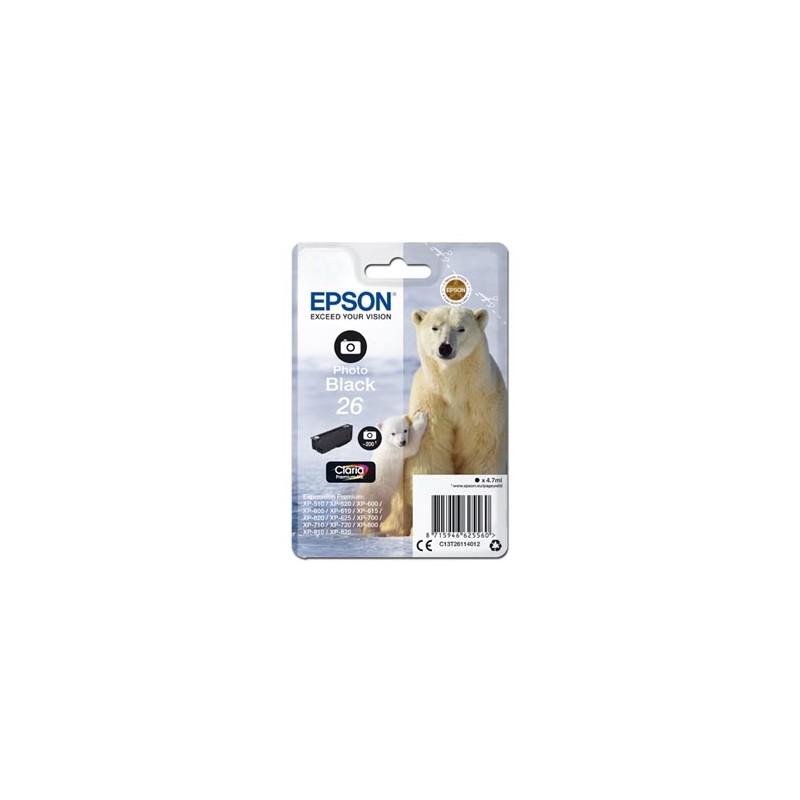 Epson oryginalny ink / tusz C13T26114012, T261140, photo black, 4,7ml